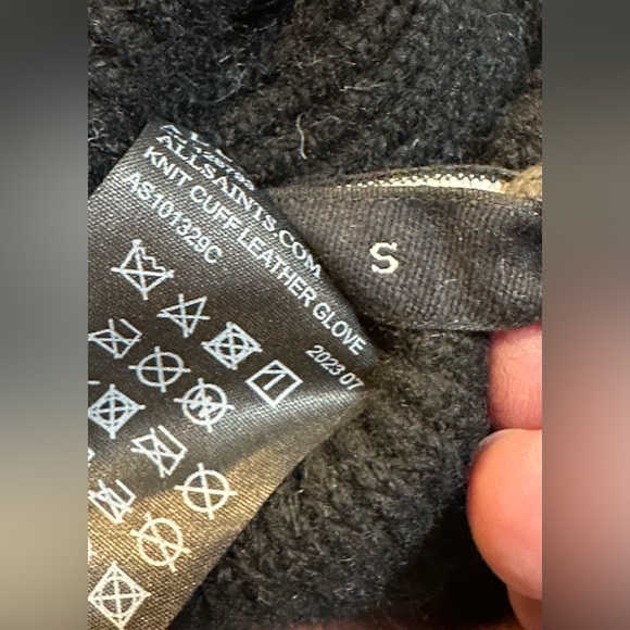 ALLSAINTS! Knit Cuff Gloves/Sheep leather/Size-S - Picture 4 of 9
